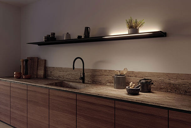 wandplank met stijlvolle led verlichting