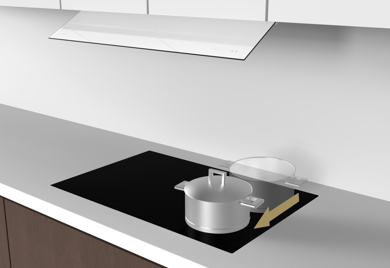 Optimal position pot when cooking